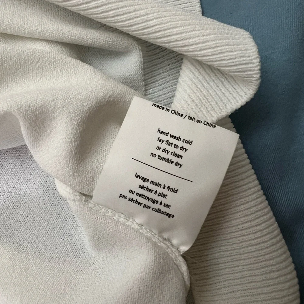 OAK + FORT - WHITE LIGHTWEIGHT KNIT CARDIGAN (Size: M) - Picture 11 of 12